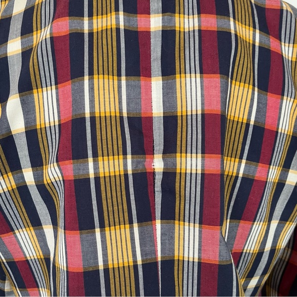 Vintage Plaid Oversized Blazer Light Jacket Red White Blue Yellow Preppy Size 8 - Picture 4 of 10